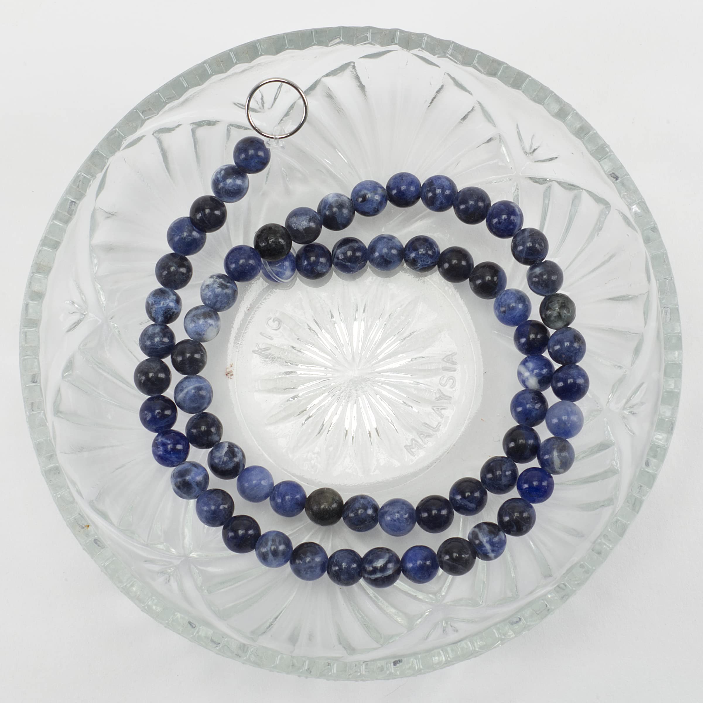 Premium 6mm Sodalite Gemstone Round Beads for Jewelry Making - 1 Strand (60 PCS) | Natural Blue Healing Stone Beads for Bracelets, Necklaces & DIY Crafts | Cherry Tree Collection