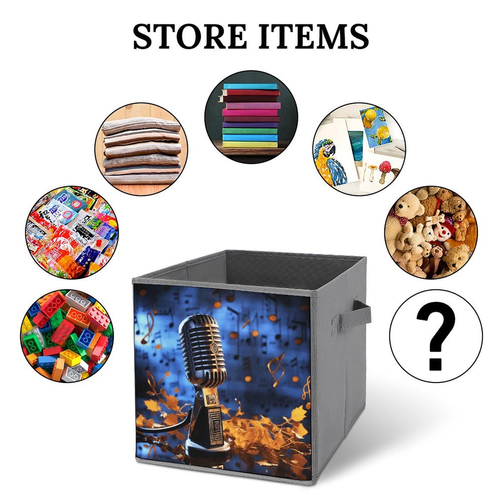 2-Pack Foldable Fabric Storage Bins with Handles - Collapsible Clothes Organizer Baskets for Bedroom, Closet & Nursery - Portable Storage Cubes for Toys, Blankets & Home Organization