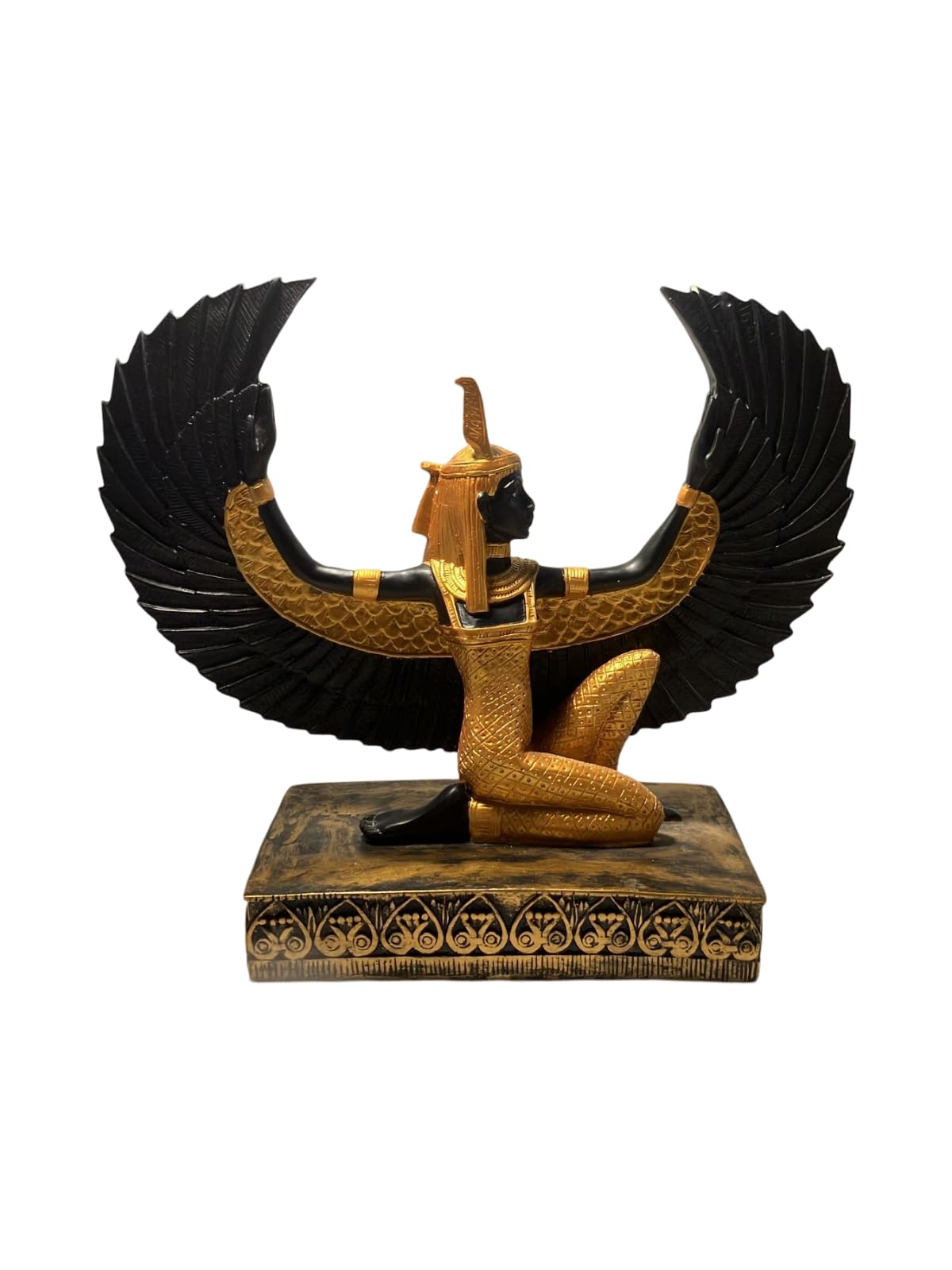 Kemet Art Winged Ma'at Stone Statue 10