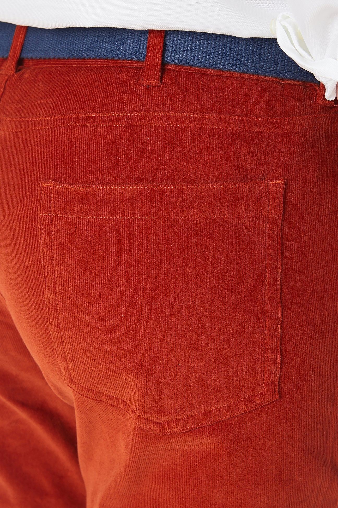 Wayfarer Stretch Corduroy Pants for Men - 5 Pocket Comfort Fit Casual Trousers in Rust Brown | Perfect for Work, Travel & Everyday Wear