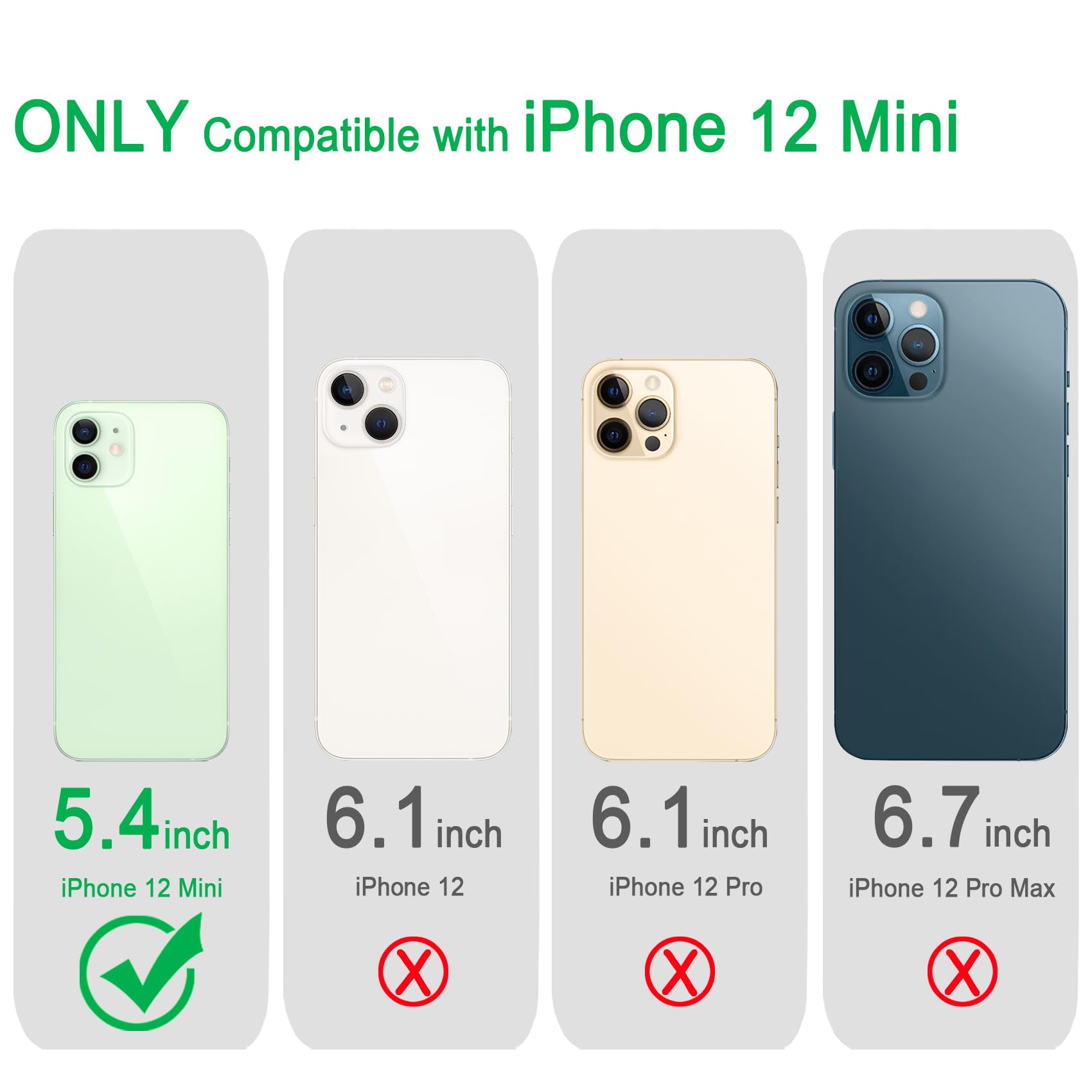 Magnetic iPhone 12 Mini Case with MagSafe Wireless Charging - Clear Shockproof Slim Protective Cover | Anti-Scratch Transparent Back | Perfect for Everyday Use & Wireless Charging Compatibility