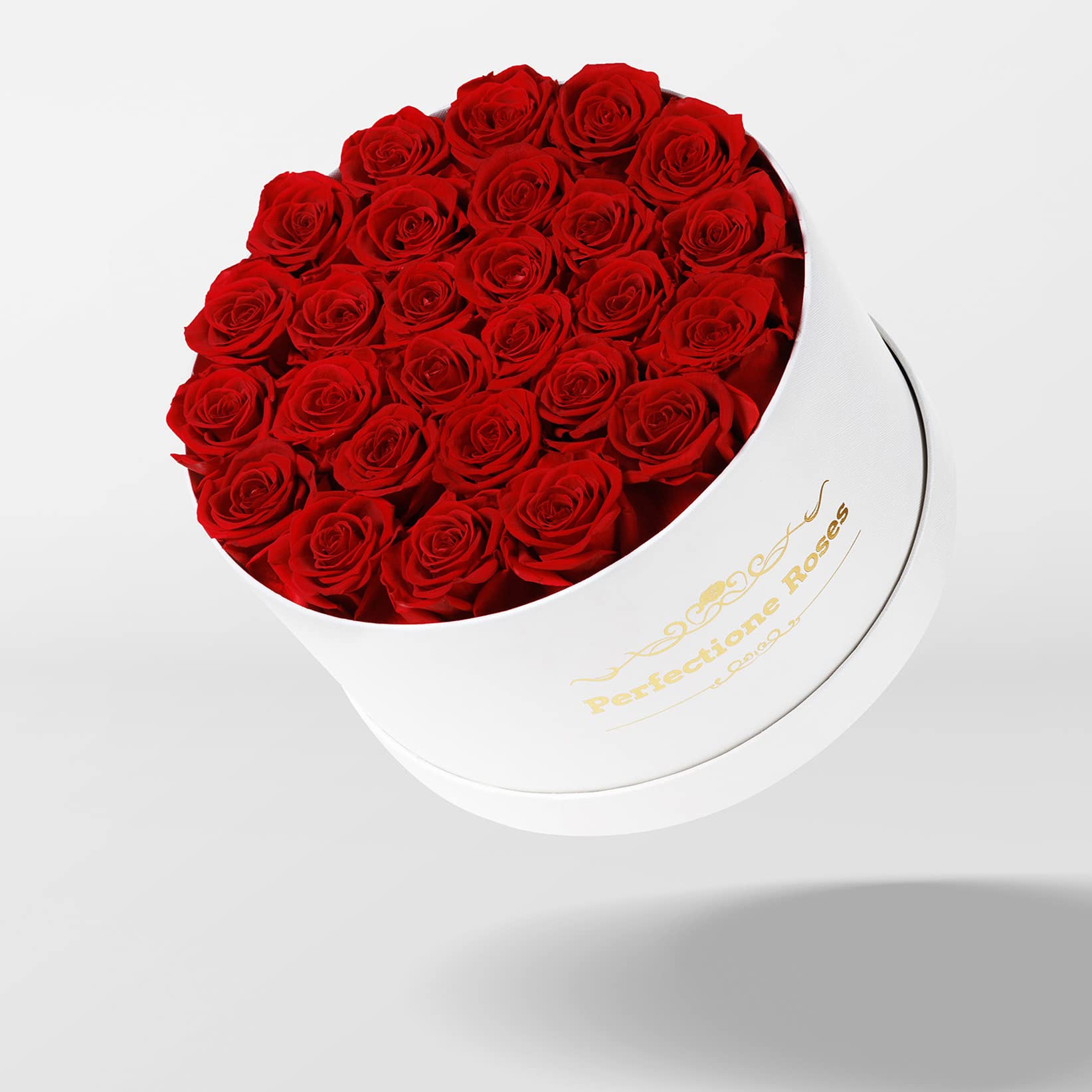 Perfectione Preserved Real Roses in a Box - Lasts 3 Years | Luxury Birthday & Mother's Day Gift for Women | Perfect for Home Decor, Wedding Centerpieces & Romantic Surprises (Red)