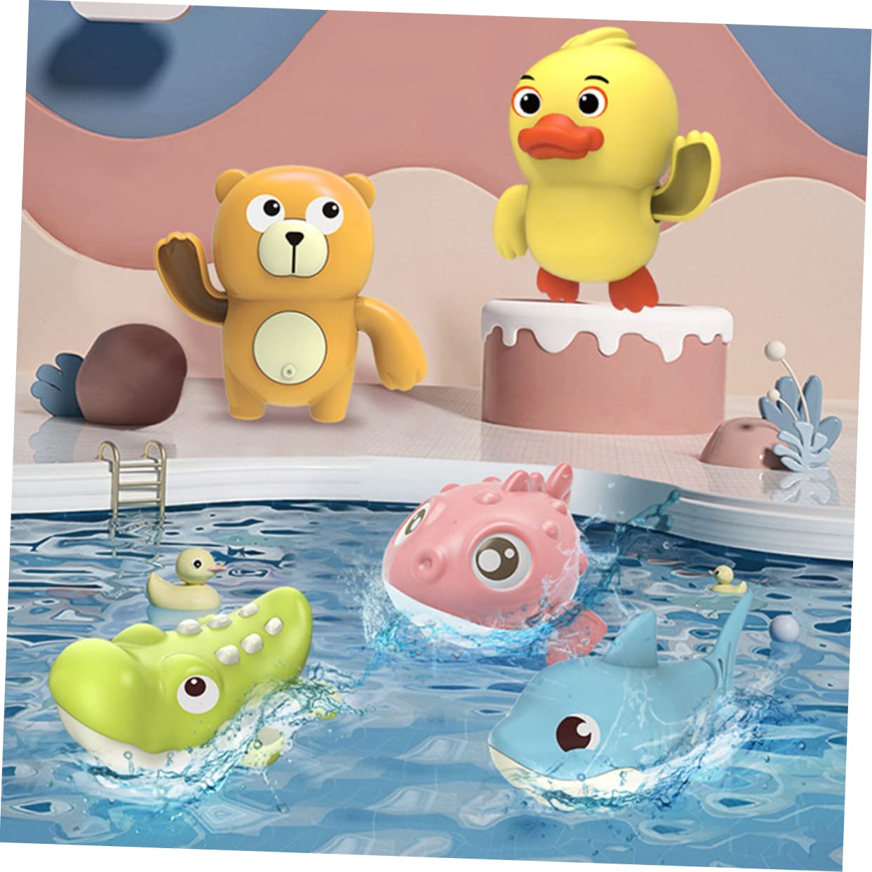 VICASKY 12-Piece Baby Bath Toys Set - Colorful Floating Water Turtles & Fun Shower Toys for Toddlers & Kids - Safe PVC Bathtub Toys for Sensory Play, Bath Time Fun & Learning Activities
