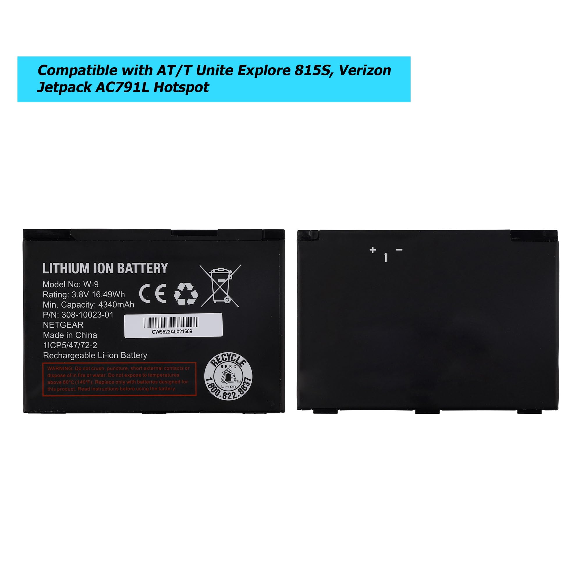 Replacement Battery for Netgear Verizon Jetpack W-9 W9 AC791L AC815 AT&T Unite Explore Mobile WiFi Hotspot - Includes Specialized Toolkit - Perfect for Travel, Business & Remote Work Connectivity