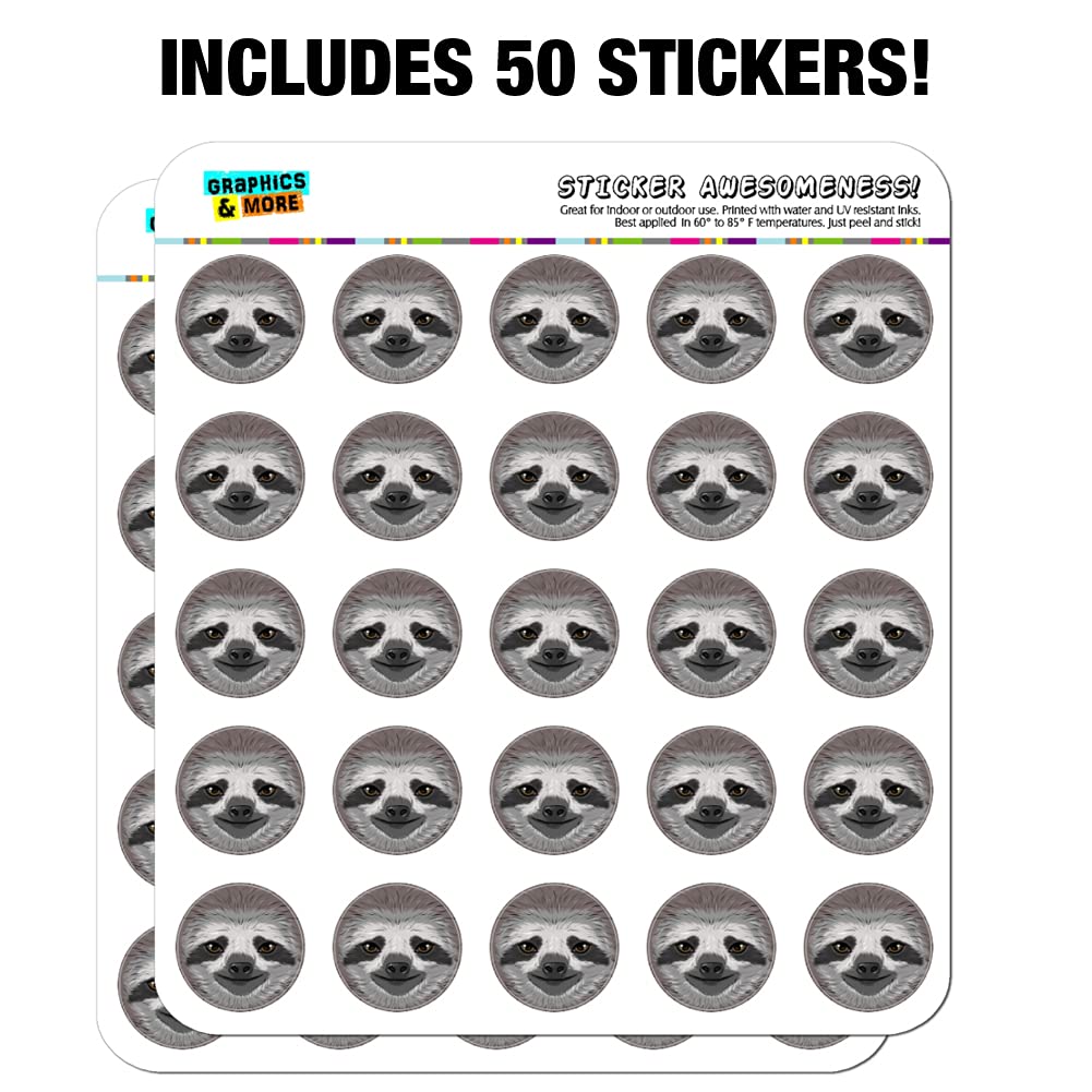 Adorable Sloth Face Planner Stickers - Cute Scrapbooking & Crafting Decals for Bullet Journals, DIY Projects & Stationery - Perfect for Planners, Calendars, Scrapbooks & Gift Wrapping