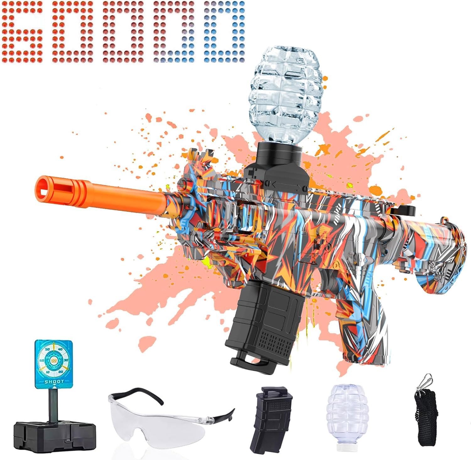 JANNIRESS Electric Gel Ball Blaster Toy - Eco-Friendly Splatter Ball Gun with Automatic Shooting for Outdoor Team Games & Activities (Brown) | Perfect for Backyard Battles, Birthday Parties & Group Fun