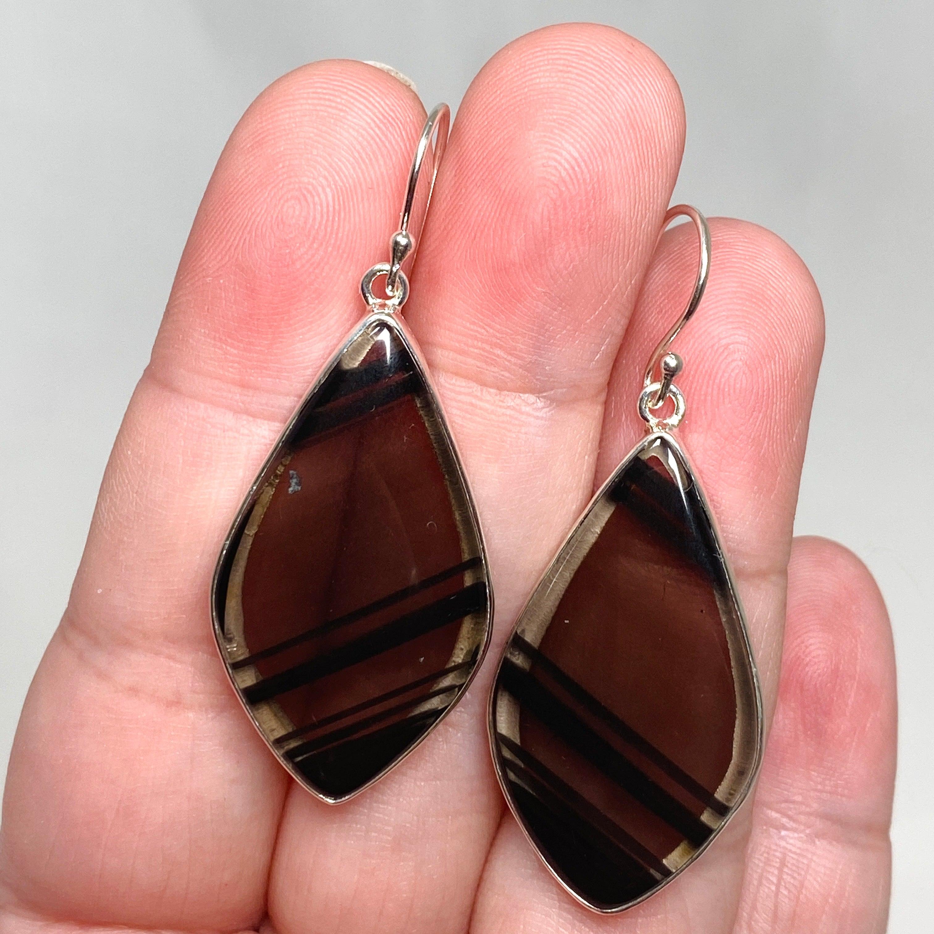 Midnight Obsidian Freeform Earrings KEGJ1500 - Handmade Natural Stone Jewelry for Women, Boho Chic Dangle Earrings, Perfect for Parties, Weddings & Everyday Wear