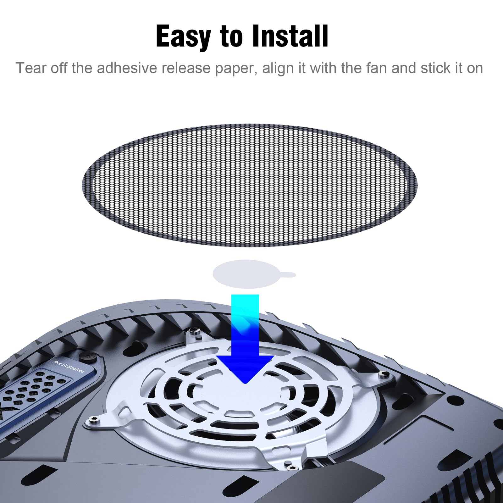 PS5 Fan Dust Filter with 4PCS Dust Cover - Compatible with PS5 Pro, PS5 Slim & PS5 Legacy Models - Keep Your Console Clean for Gaming & Streaming