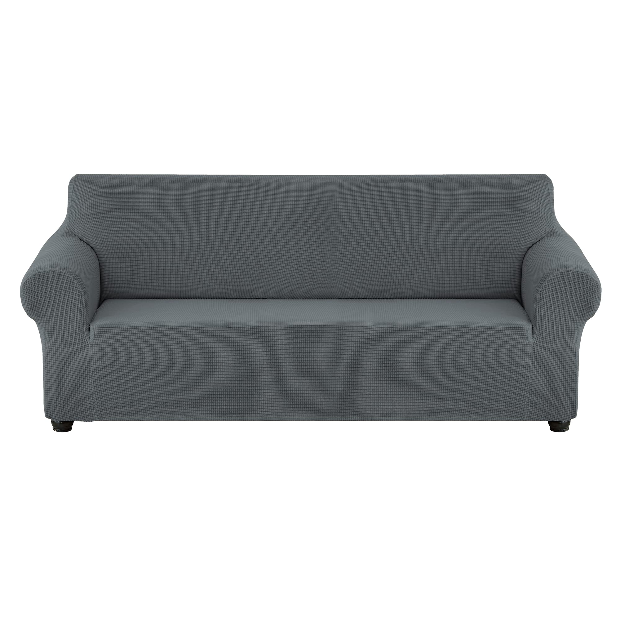 Stretch Sofa Slipcover - Waterproof Couch Cover, Soft Furniture Protector with Elastic Bottom for Kids & Pets - Grey (Small) | Perfect for Living Room, Family Gatherings & Pet-Friendly Homes