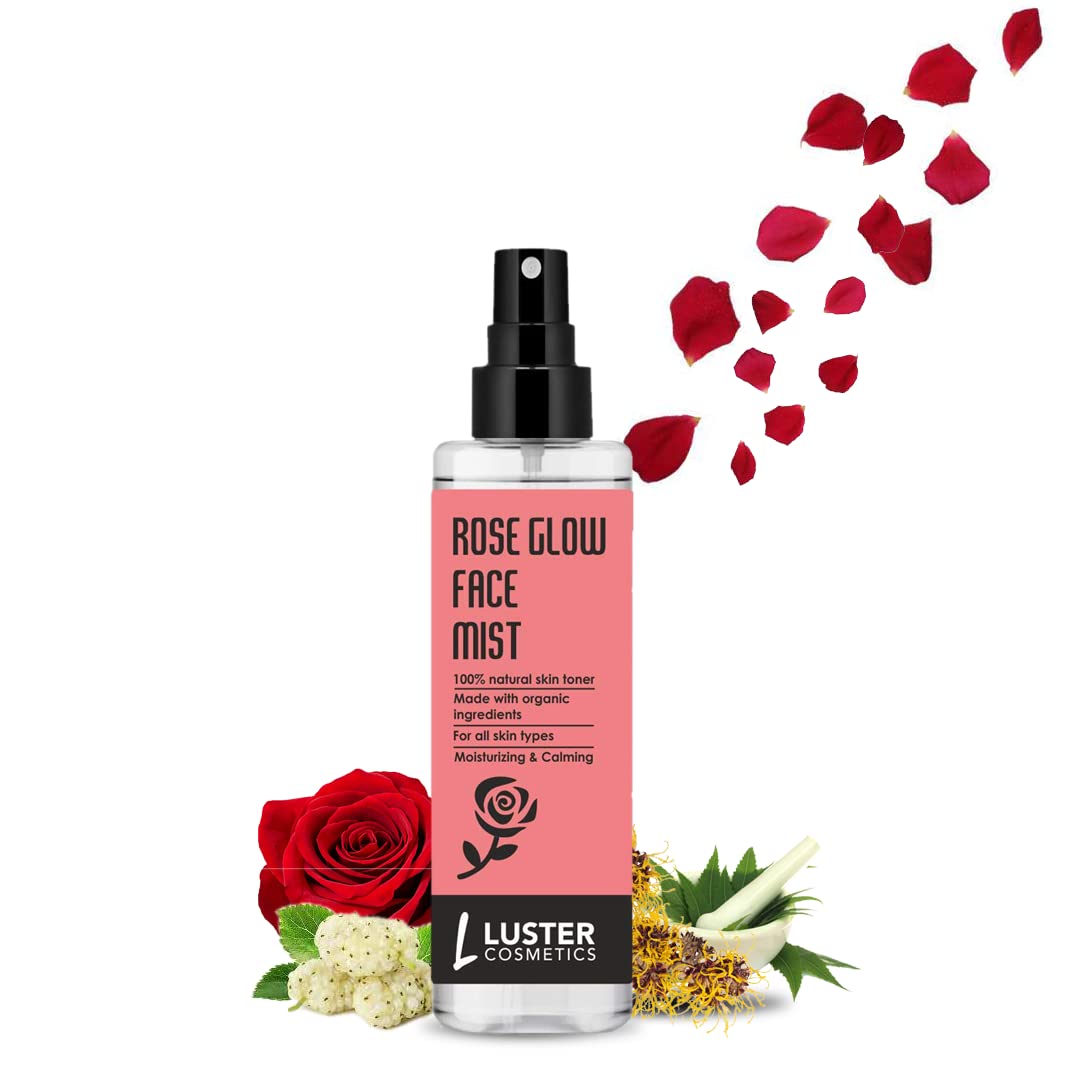 Luster Cosmetics Green Apple & Rose Glow Vitamin C Face Mist - Hydrating Skin Toner for Women & Men | Natural Ingredients, Paraben & Sulfate Free | 115ml (Pack of 3) | Perfect for Daily Skincare Routine, Travel & Post-Workout Refresh