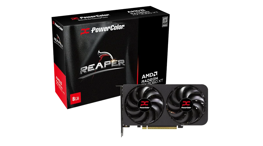 PowerColor Radeon RX 9060 XT Reaper 8GB GDDR6 Gaming Graphics Card - High Performance GPU for PC Gaming, VR & 4K Video Editing