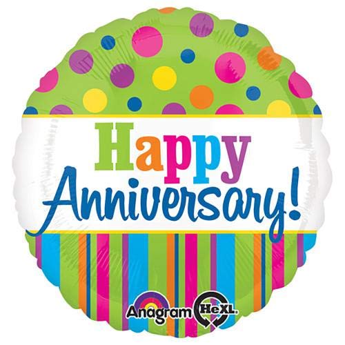 LOONBALLOON 18 Inch Bright Anniversary Balloons - Perfect for Birthday Parties, Wedding Decorations & Anniversary Celebrations
