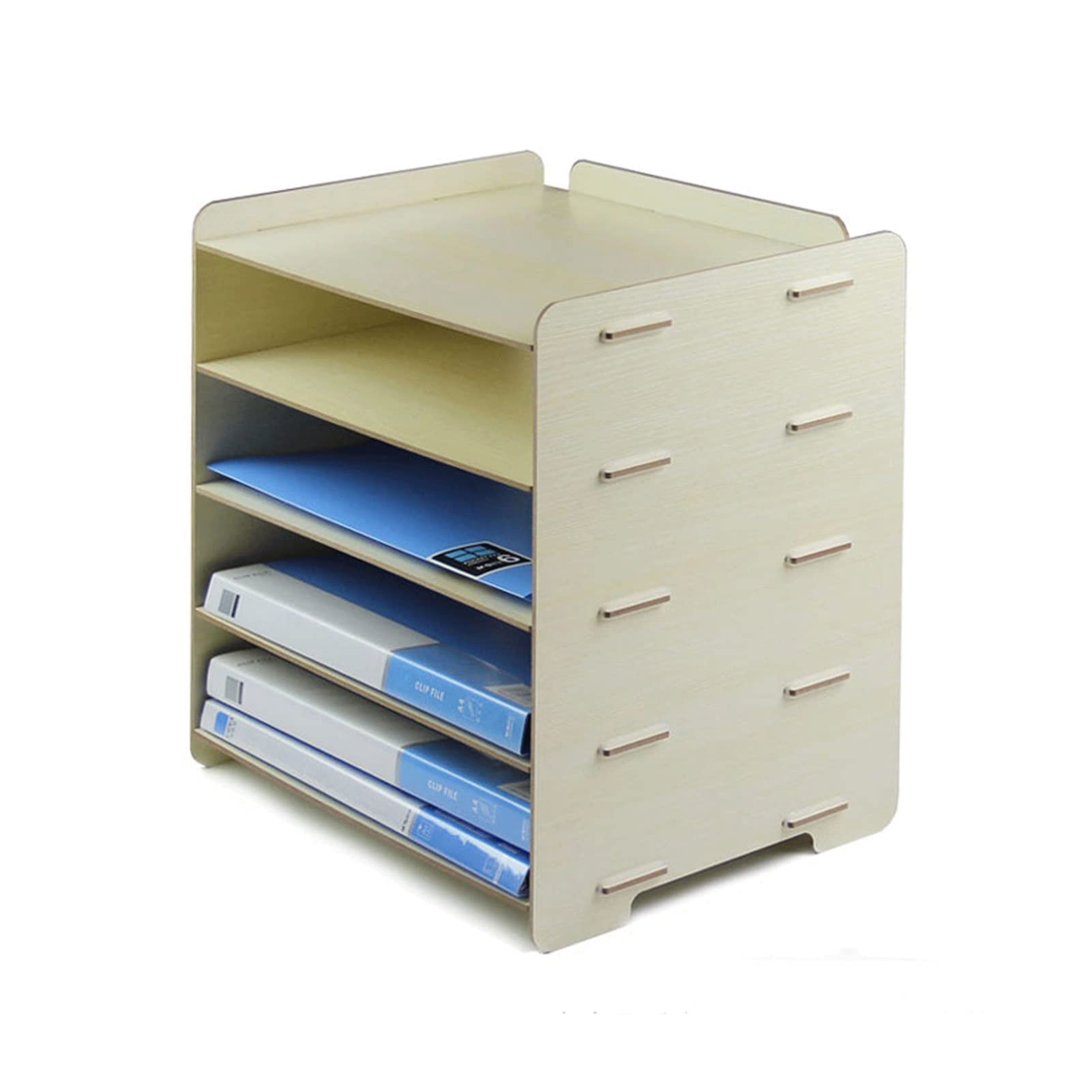 JKXWX Wooden File Rack - 3 Tier Desktop Organizer for Office, Magazine Storage, Document Holder & Data Classification Box - Perfect for Home Office Organization and Paper Management (Color: 3)