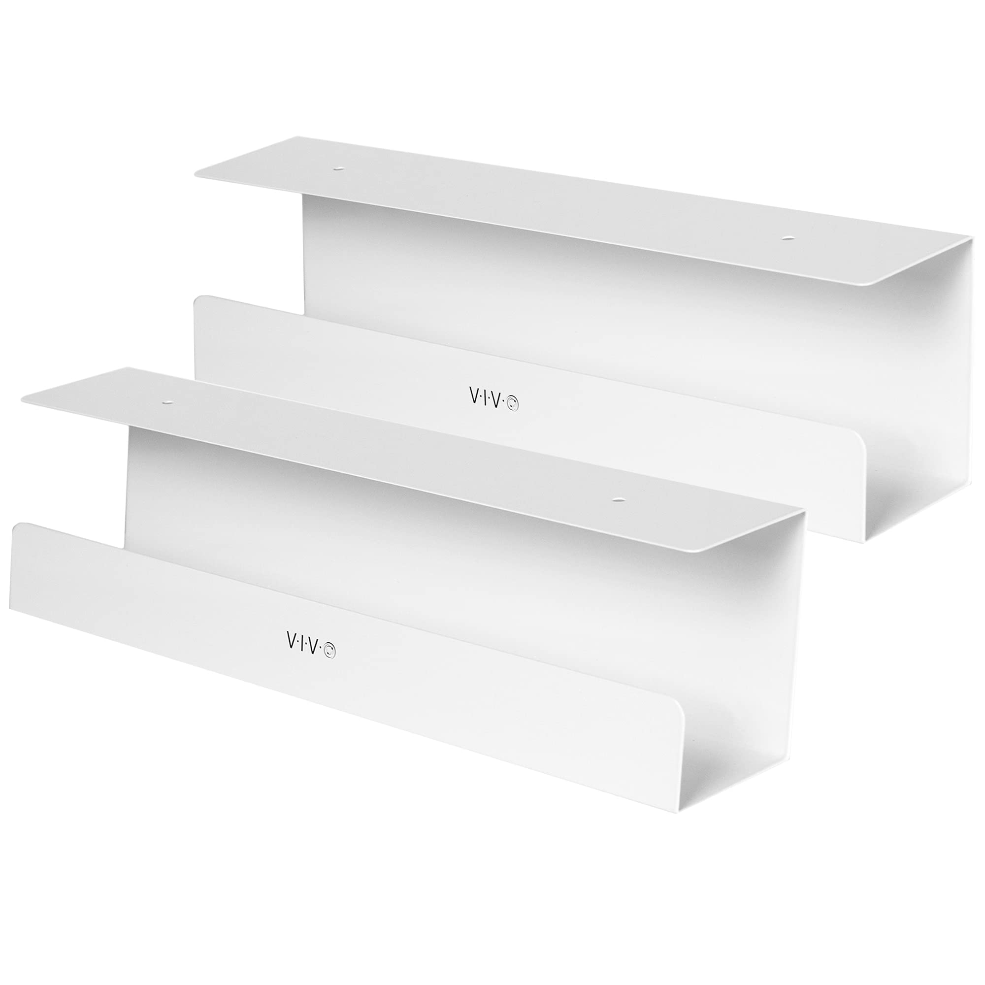 2 Pack VIVO Under Desk 17-Inch Cable Management Tray - White Cord Organizer for Home Office Desk Accessories | Perfect for Computer, TV, and Gaming Setup Wire Organization (Model DESK-AC06-2CW)