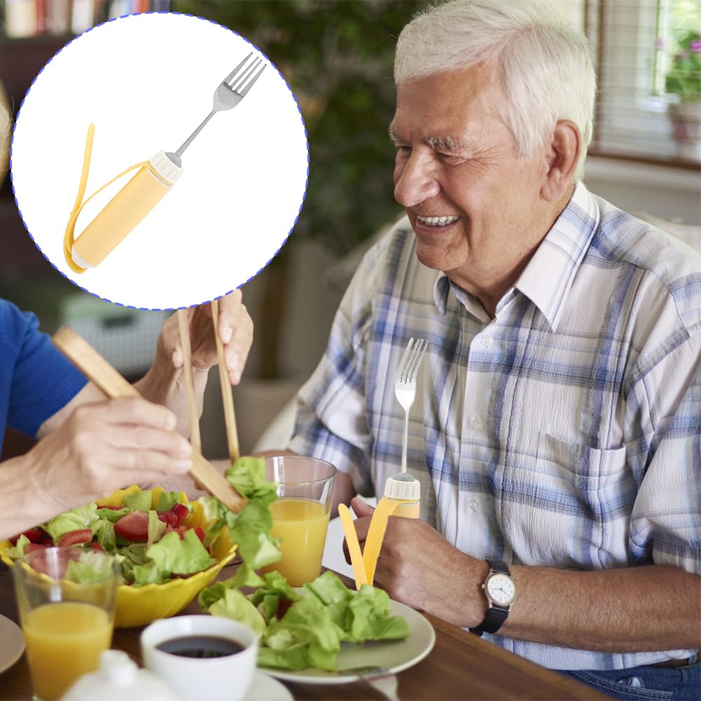 Weighted Non-Slip Adaptive Utensils for Elderly & Disabled - Stainless Steel Easy Grip Spoons & Silverware Set for Hand Tremors, Parkinson's & Arthritis - Ideal for Independent Eating & Daily Kitchen Use