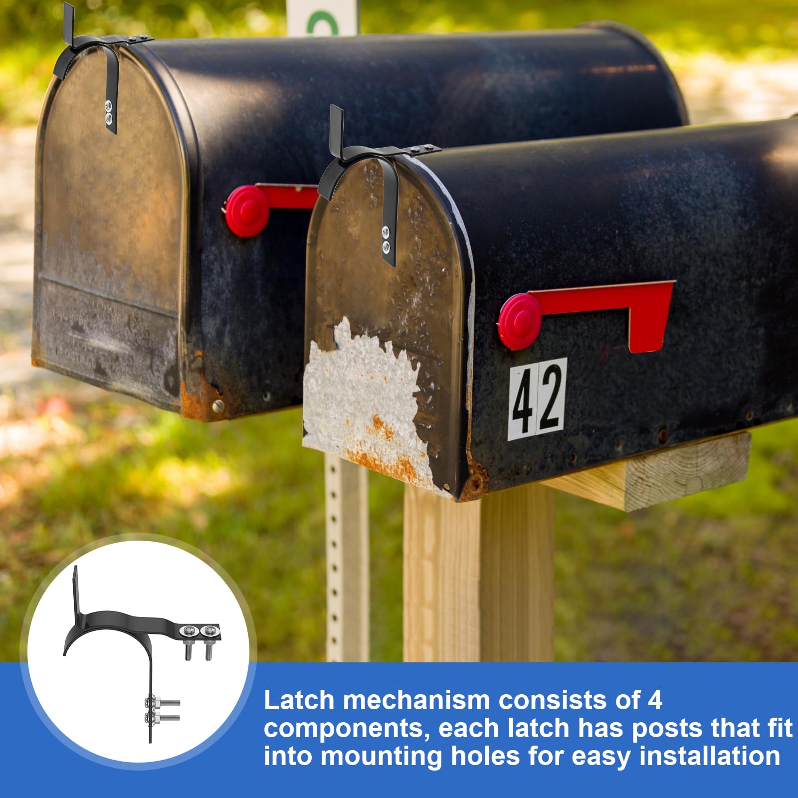**Secure Mailbox Latch and Handle Kit - Universal Post Box Latch Replacement Set for Mailbox Repair | Durable Iron Letter Box Accessories for Residential Homes (Perfect for Home, Apartment & Office Mail Security)**