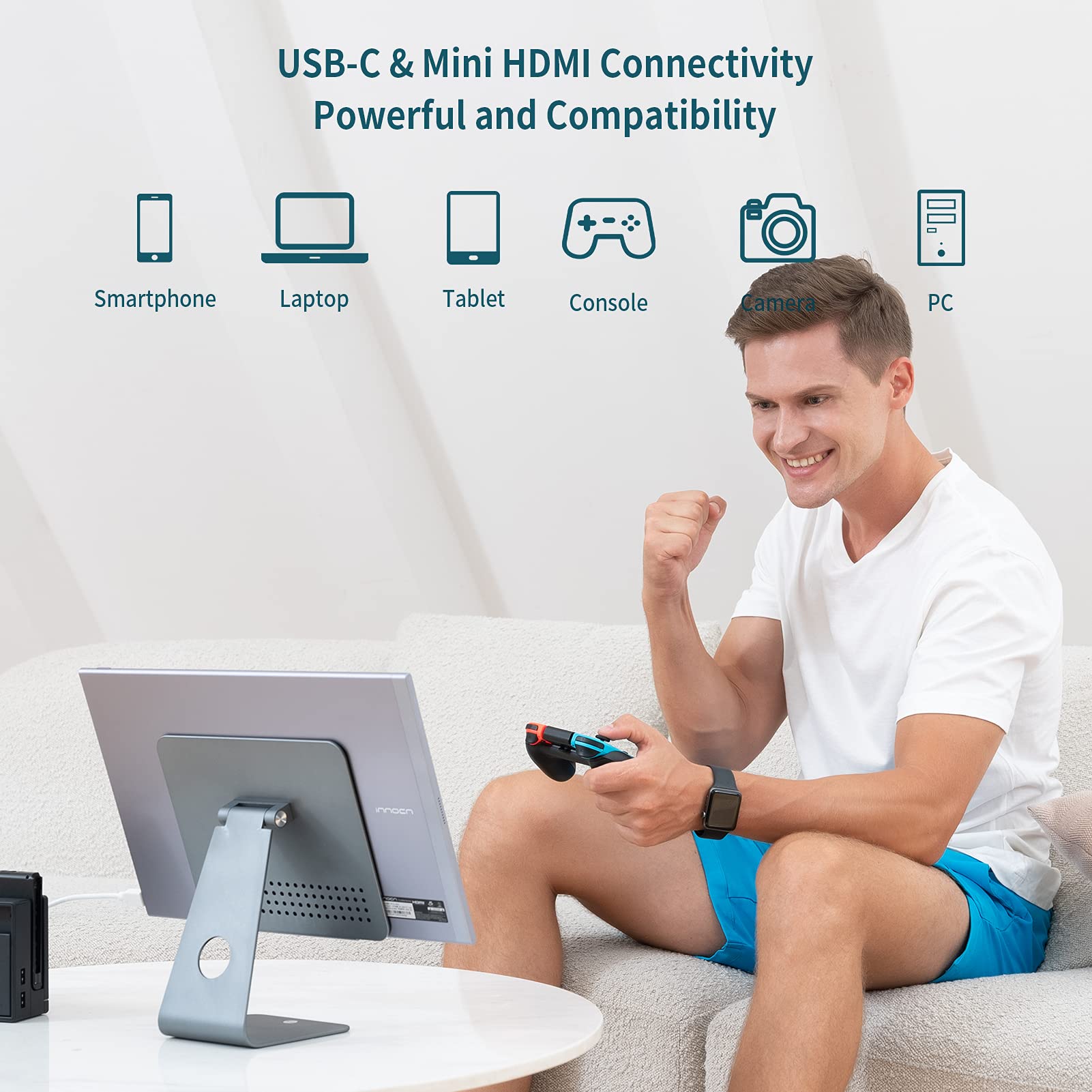 INNOCN 15.6 Inch Portable Touchscreen Monitor - FHD 1080P USB-C HDMI External Display for Laptop, MacBook, Windows, Android, Chrome, PS4, Switch - Perfect for Travel, Work & Gaming Second Screen