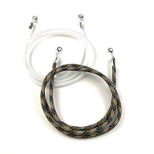 White & Camo 2-Pack Paracord Mask Holder Strap - Adjustable Mask Lanyard Leash for Men, Women & Kids - Unisex Handmade Mask Accessory for School, Work & Travel