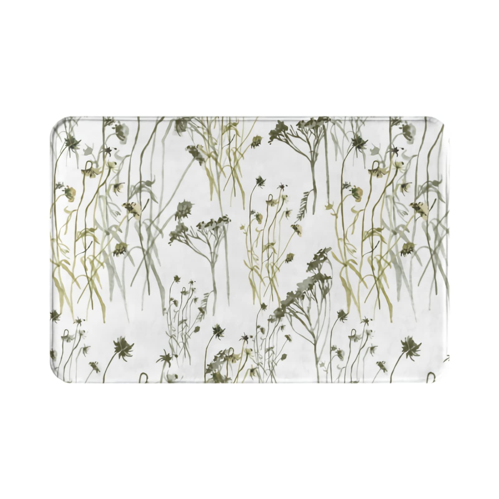 Vintage Watercolor Floral Bath Mat Set - Non-Slip Washable Flannel Bathroom Rug for Spring & Summer - 15.7x26.3 Inch Indoor Floor Mat for Bedroom, Kitchen, Entryway - Perfect for Home Decor & Gift Giving