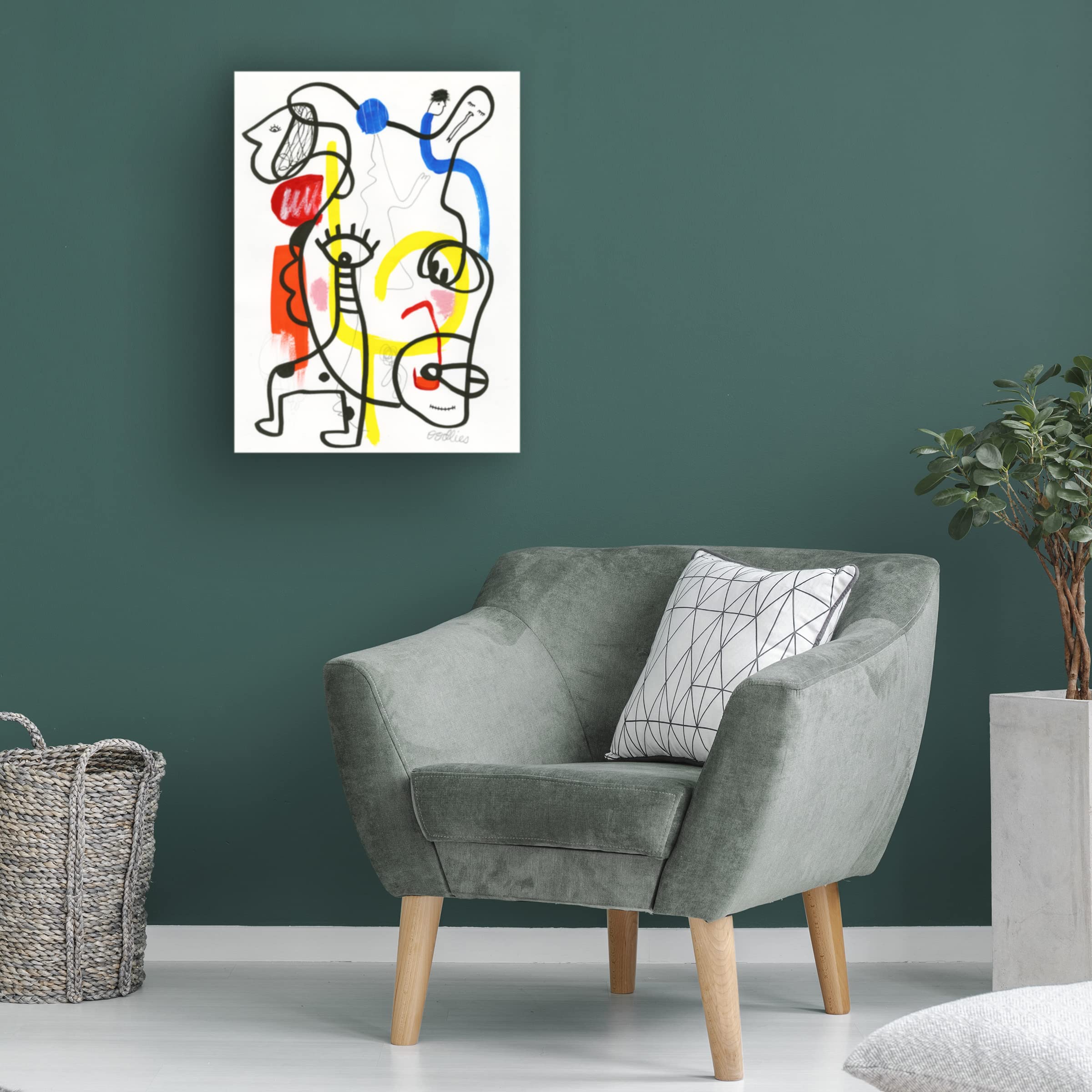 Trademark Fine Art 'Ooo Zoo' Canvas Wall Art by Oodlies - Vibrant Animal Print for Nursery, Kids Room & Playroom Decor