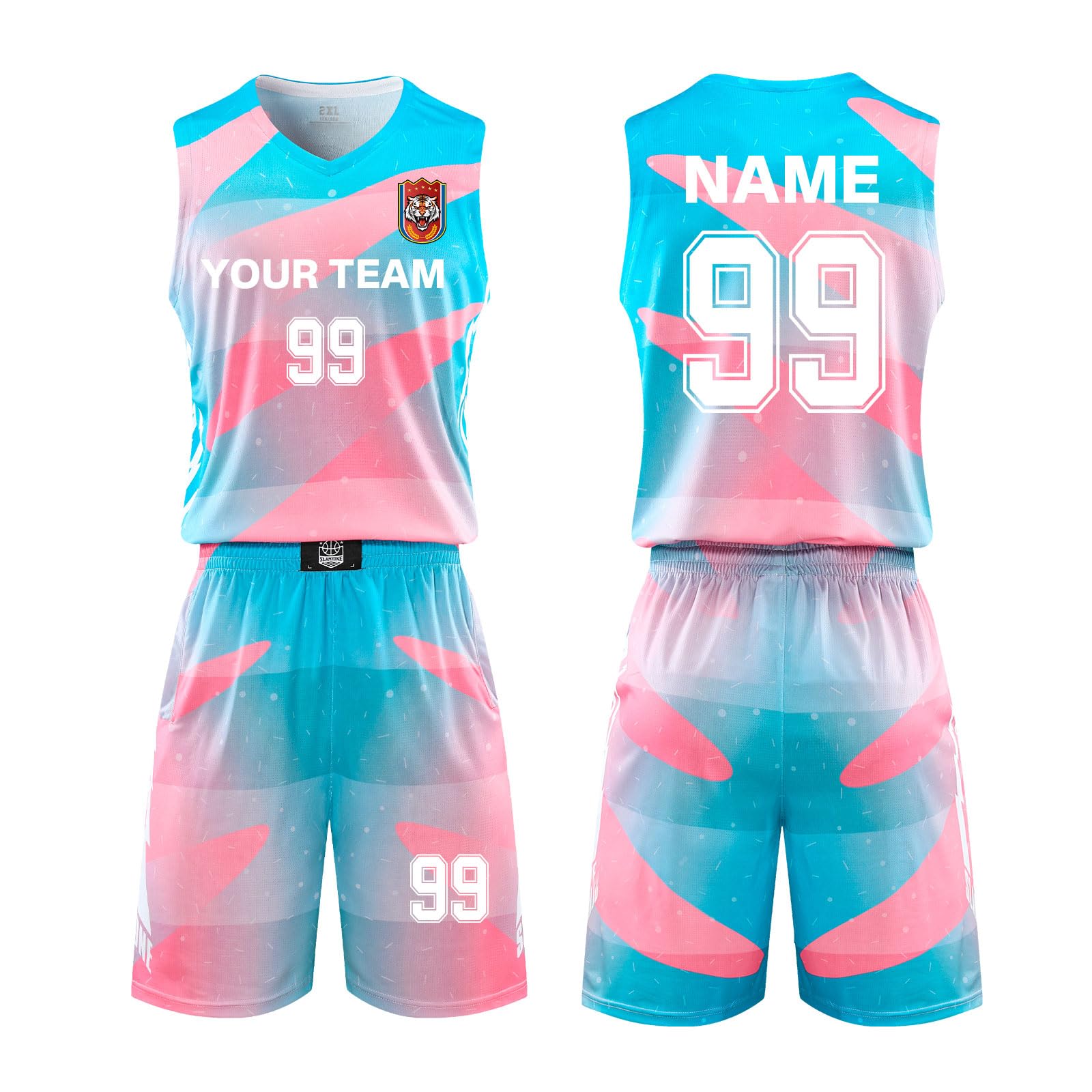 Custom Kids & Adults Basketball Jerseys - Personalized Name, Number & Team Logo - Basketball Uniform Sets for Team Games, Tournaments & Sports Events