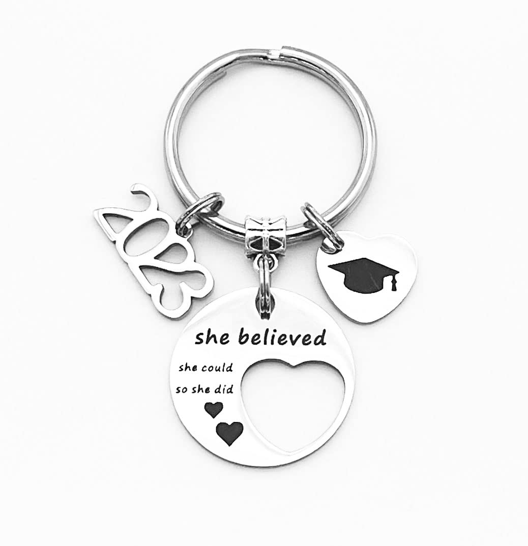 Personalized Graduation Keychain - Unique Graduation Gift for Girls & Boys - Perfect for High School & College Graduation Parties, Commencement Ceremonies & Gift Giving