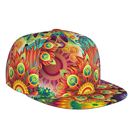 QIUWIOV Flat Bill Snapback Baseball Cap - Adjustable Hip Hop Trucker Hat for Men & Women - Perfect for Outdoor Sports, Streetwear & Casual Fashion