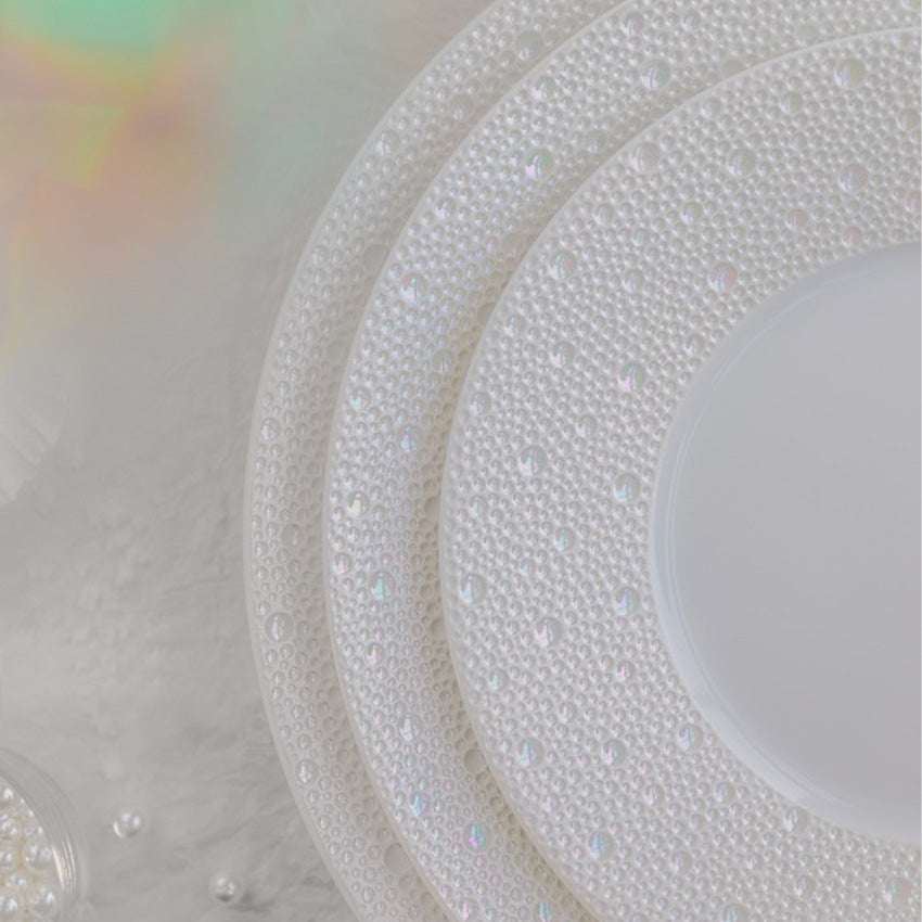 Bernardaud Ecume Fine Porcelain Dinner Plate - Elegant White Dinnerware for Formal Dining & Special Occasions