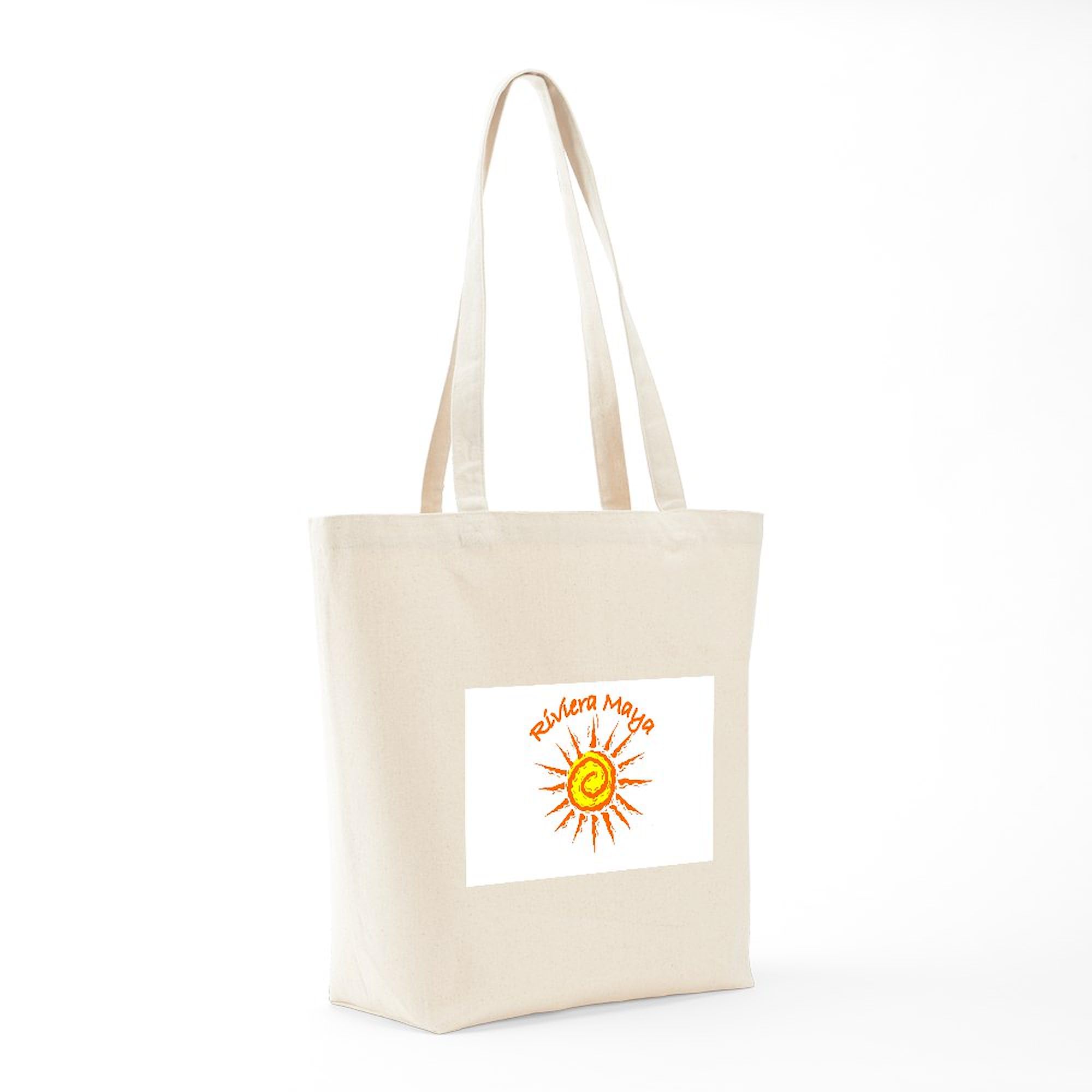 Riviera Maya Mexico Tote Bag - Natural Canvas Reusable Shopping Bag for Beach, Grocery & Travel | Eco-Friendly Cotton Carryall