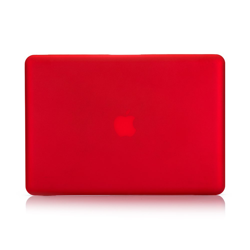 MacBook Pro 13 Case 2012-2008 Model A1278 - Durable Matte Plastic Hard Shell Cover for 13.3 inch MacBook Pro with CD-ROM Drive (Red) - Perfect for Work, Travel & School Protection