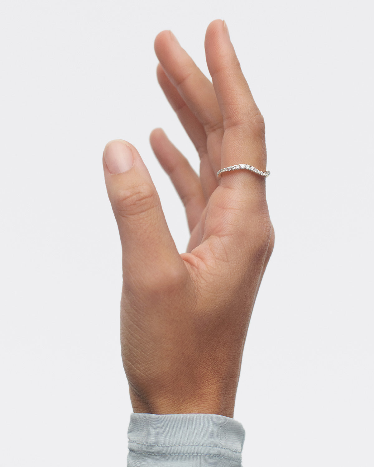 GRID 2 Diamond & Gold Flow Ring - Elegant Stackable Jewelry for Women, Perfect for Weddings, Anniversaries & Everyday Wear