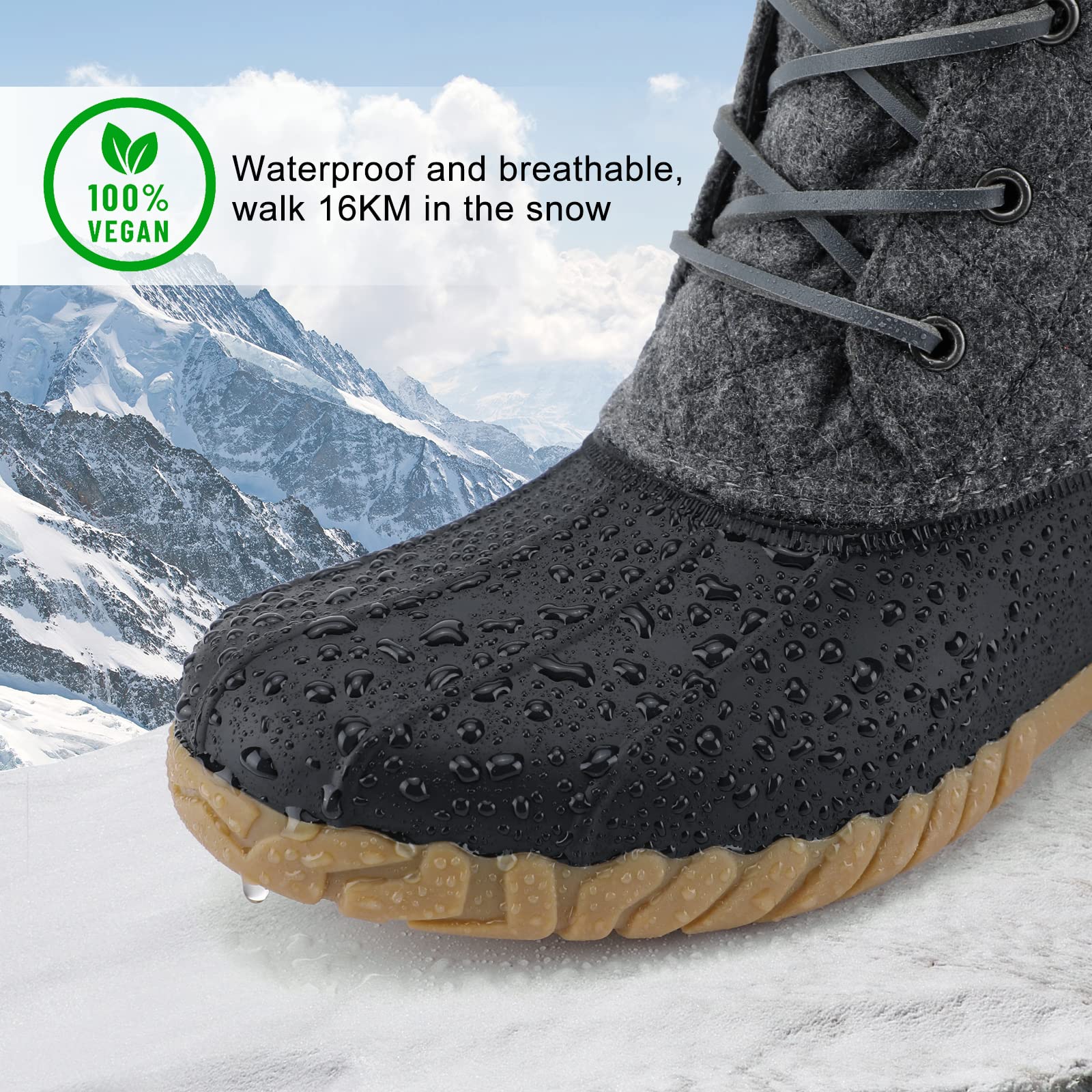 STQ Women's Waterproof Duck Boots - Quilted Winter Snow Boots for Cold Weather, Rain & Snow - Perfect for Hiking, Outdoor Activities & Casual Wear