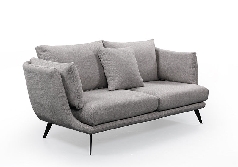 RANNI 3-Seater Sofa in Warm Grey - Modern Living Room Furniture for Small Spaces & Apartments
