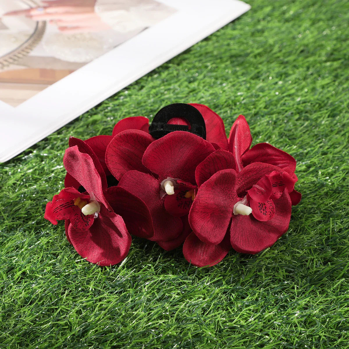 Haimeikang Large Flower Hair Clips for Women - Thick Hair Barrettes, Crab Claw Hairpins, Summer Fashion Hair Accessories for Weddings, Parties, and Everyday Wear