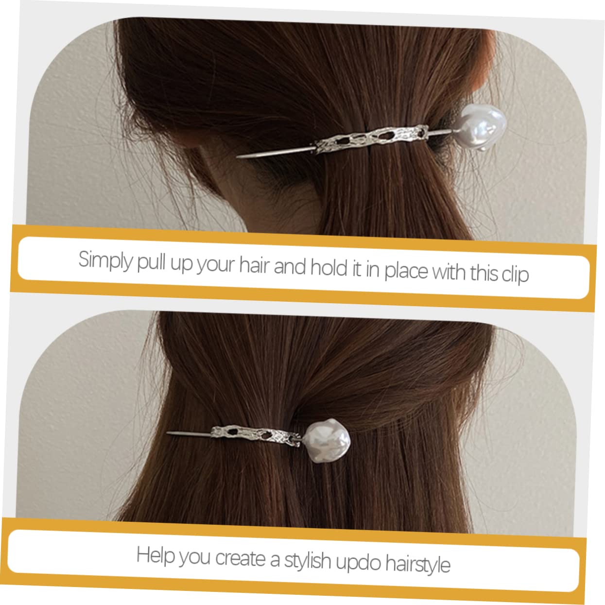 Mikinona 2-Pack Pearl Hair Clips for Women - Elegant Bun & Ponytail Holders, Hair Forks with Pearl Accents - Perfect for Weddings, Parties & Everyday Styling (2 Sets, 4 Pieces Total)