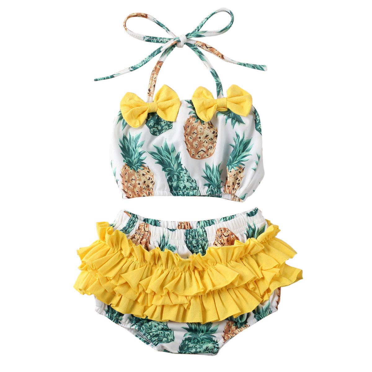 VISGOGO Baby Girl Swimwear Set - Cute Tassel Fruit Print Bikini Bathing Suit for Toddlers | Perfect for Beach, Pool & Summer Vacation Outfits