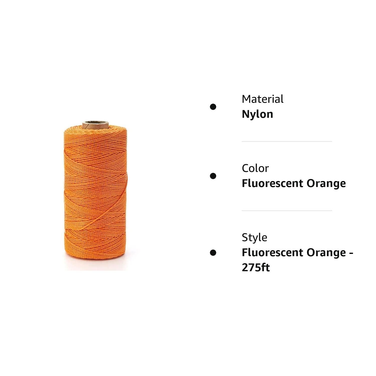 ATERET 12 Rolls Orange Mason Line String - 250ft Length #18 Braided Nylon Twine for Gardening, Masonry & Construction | Durable Nylon String for Measuring, Tying Plants, Brick Laying & DIY Projects
