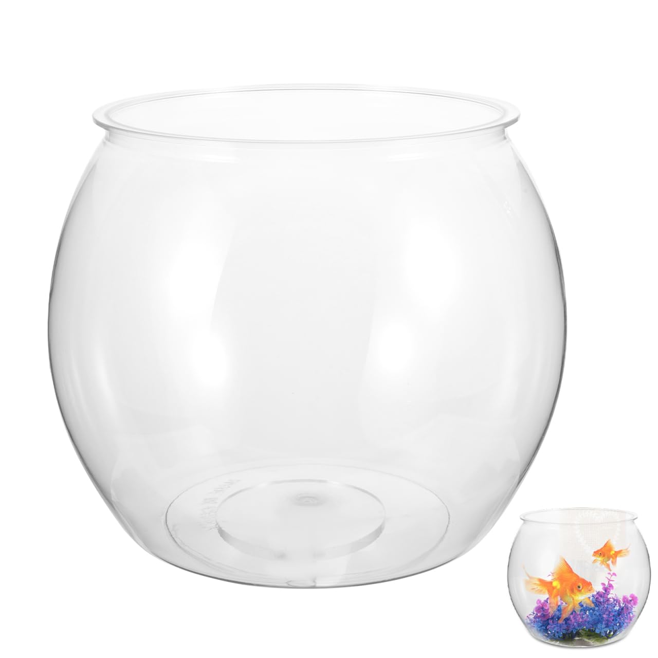 Angoily Clear Plastic Fish Bowl - Micro Landscape Container for Goldfish, Desktop Tabletop Fish Tank - Decorative Living Tank Bowl Accessories for Office & Home Decor | Perfect for Small Fish, Plants, and Miniature Scenes