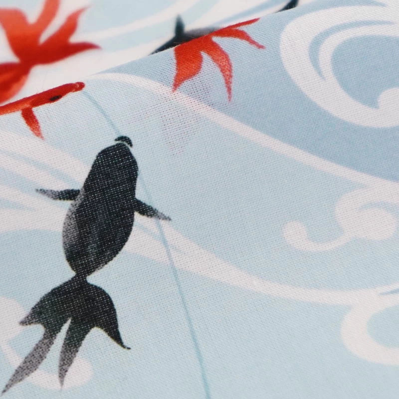 Authentic Kyo Yuzen Dyed Tenugui Hand Towel - Goldfish & Blue Design | Traditional Japanese Craft from Kyoto | Perfect for Home Decor, Gift, or Everyday Use