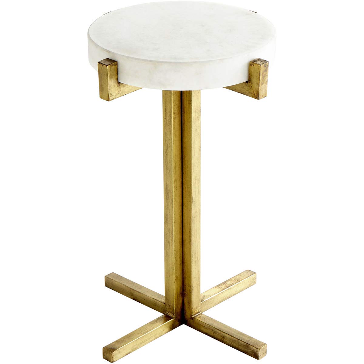 Modern Discus Side Tables - Set of 2 Round End Tables for Living Room, Bedroom - Stylish Accent Tables with Metal Base - Perfect for Small Spaces, Home Decor & Coffee Table Alternative