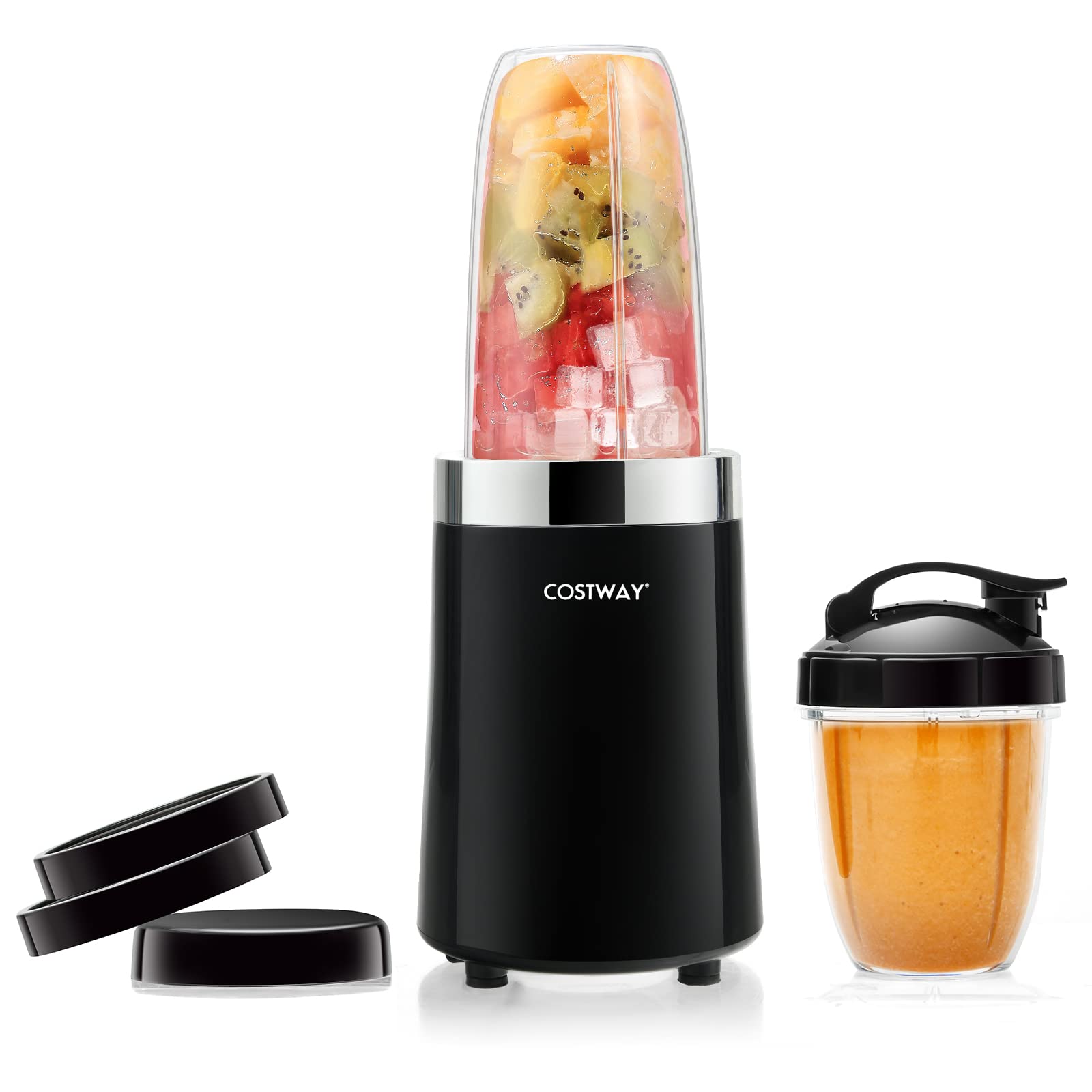 COSTWAY 1000W Personal Blender for Juices, Smoothies & Shakes - High Speed Nutri Blender with Powerful Motor - Perfect for Healthy Drinks, Protein Shakes & Meal Prep - Black