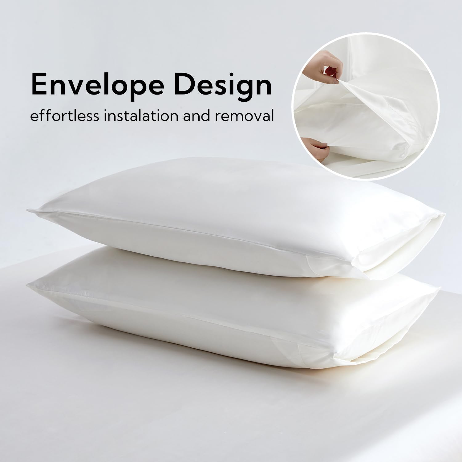 Luxury Candoury Satin Sheets Bed Set 6 Pcs - Queen Size Silky Soft Bedding Set with Pillowcases, Flat & Fitted Sheet - Hotel Quality Durable Bed Sheets (Queen, Ivory) for Ultimate Comfort in Bedroom, Guest Room or Vacation Home