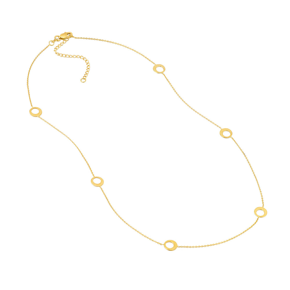 14K Gold Half Circle Station Necklace for Women - Elegant Layering Necklace for Everyday Wear & Special Occasions