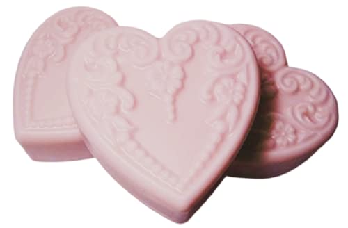 5-Piece Tea Rose Scented Heart-Shaped Goat Milk & Shea Butter Soap Gift Set - Luxurious Handmade Soap for Valentine's Day, Mother's Day Gifts & Romantic Bath Time