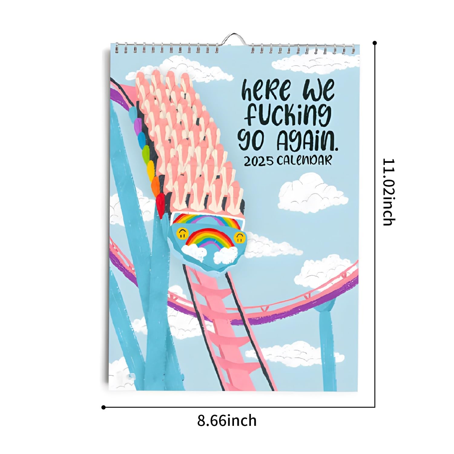 2025 Funny Wall Calendar - 12 Months Planner for Home & Office | Here We Go Again Novelty Calendar with Note Pads | Perfect for Scheduling, Organization & Daily Planning