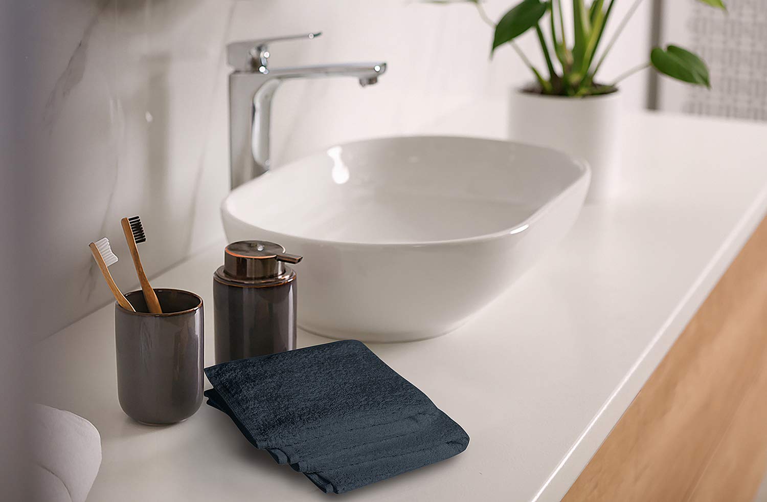 Premium 100% Cotton Ring Spun Washcloths - Bulk Pack of 24 Soft & Absorbent Face Towels (12x12 Inches, Grey) | Ideal for Spa, Baby Care, Makeup Removal & Daily Skincare Routine
