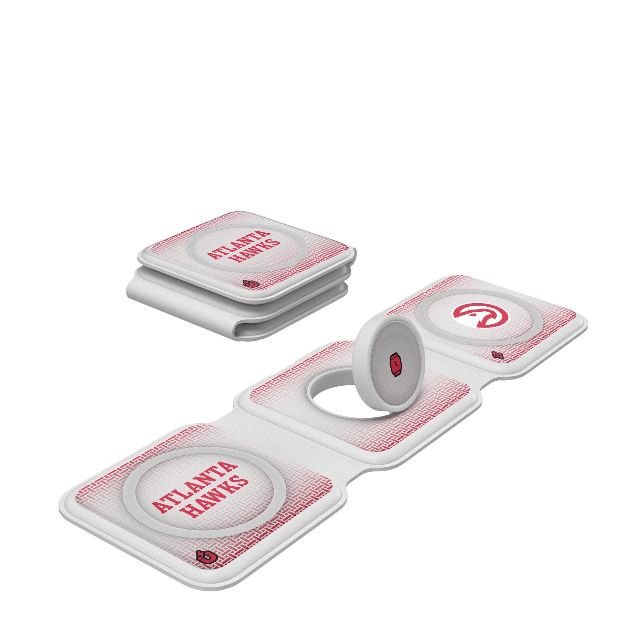 Atlanta Hawks NBA Team Linen Foldable 3-in-1 Wireless Charger - Fast Charging for iPhone, Android, AirPods | Perfect for Home, Office & Travel