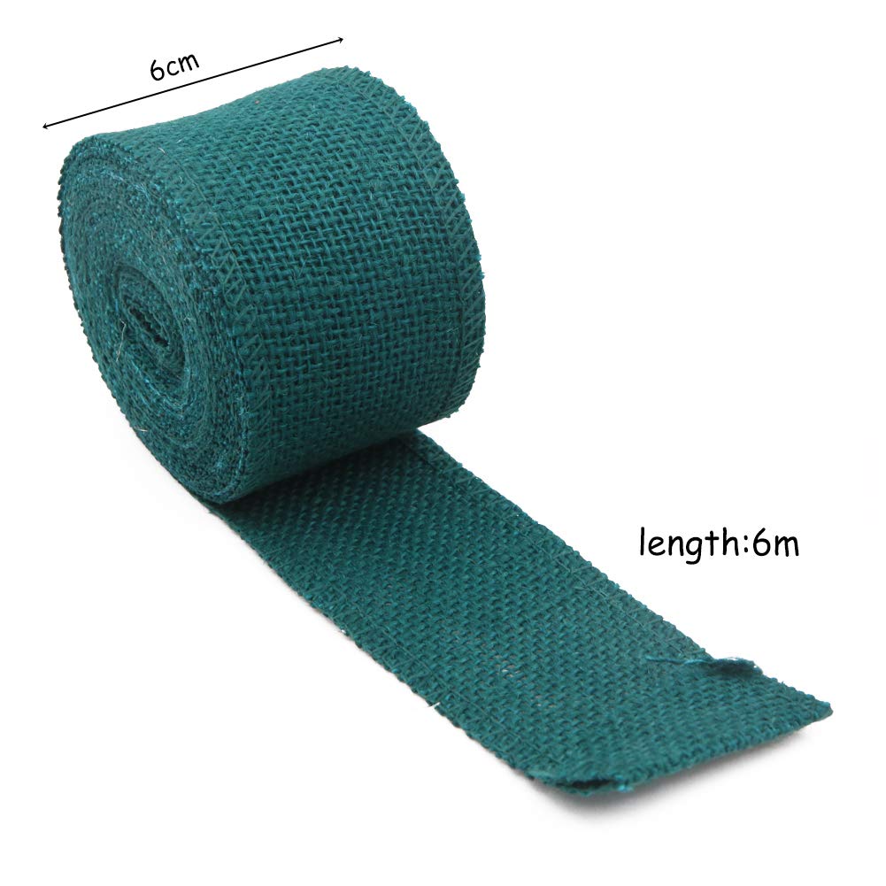 6.5 Yards 2.3 Inch Natural Jute Burlap Wired Ribbon Rolls for Wedding, Christmas Wreath, Bows, Gift Wrapping & DIY Craft Decorations - Perfect for Holiday Decor, Party Favors and Home Decoration Projects