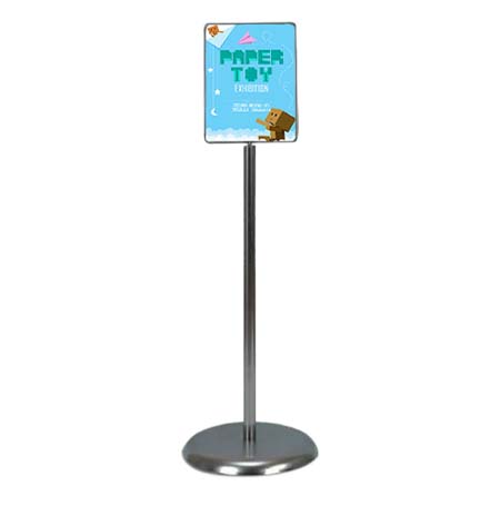 8.5 x 11 Silver Chrome Poster Sign Stand - Portable Display Holder for Events, Retail Stores, and Trade Shows