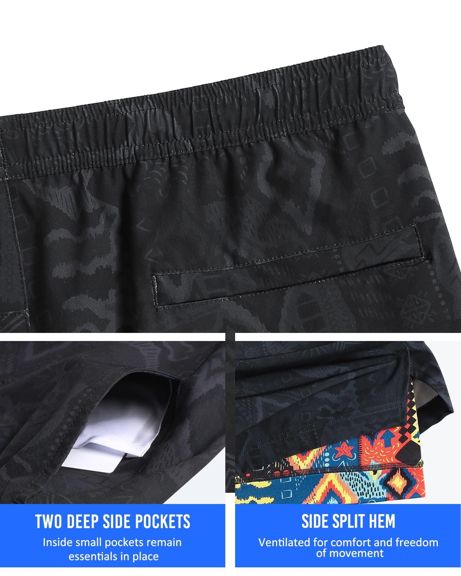 Maamgic Men's 5-Inch Quick Dry Gym Running Shorts - 2-in-1 Athletic Workout Shorts for Training, Jogging & Outdoor Sports | Lightweight & Breathable
